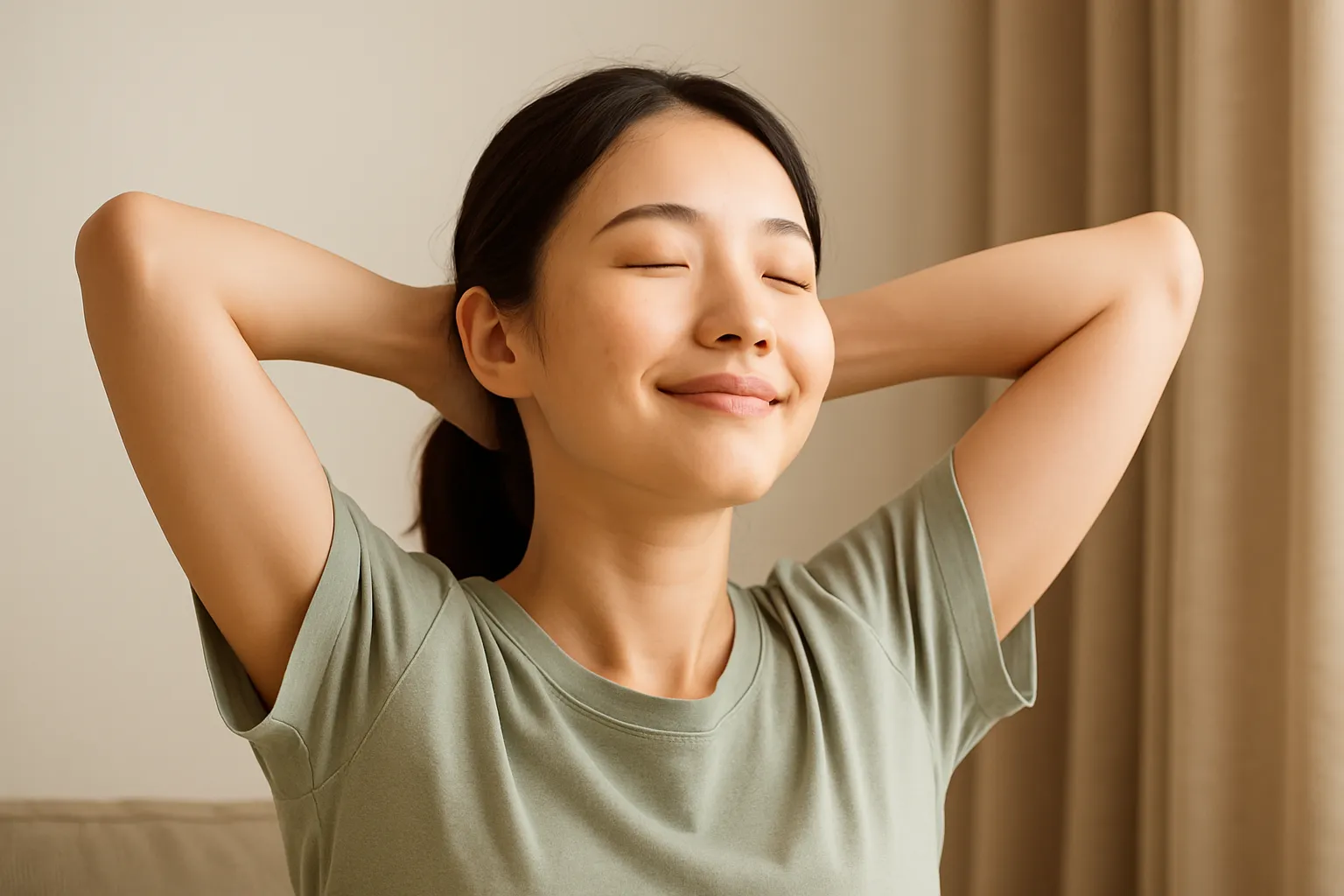 自宅でできる首こりケアの例