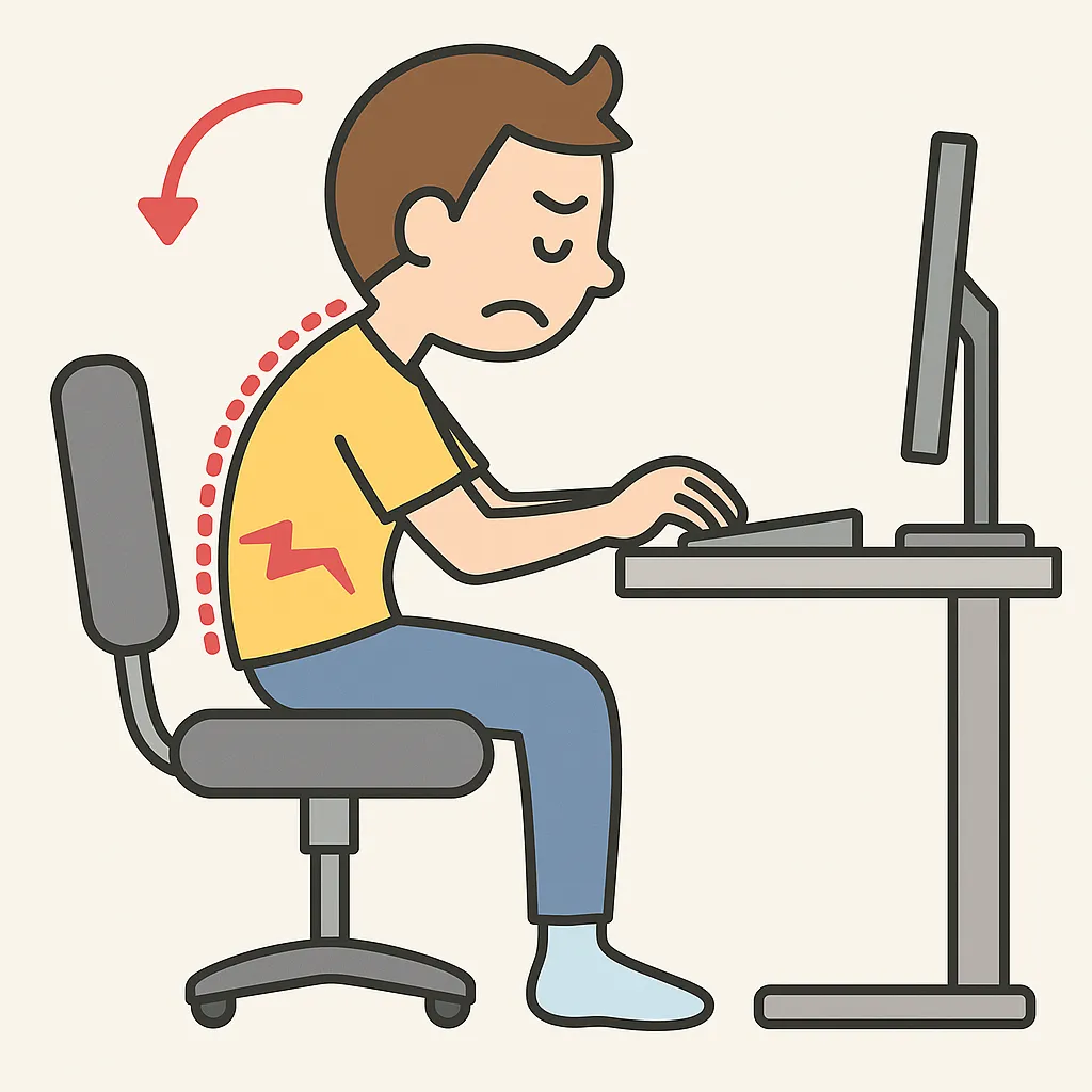 悪い座り姿勢の図解