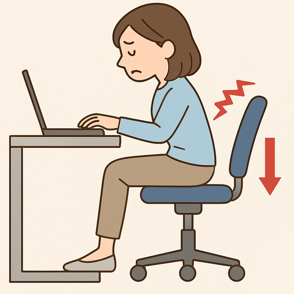 椅子の高さが合わないイメージ