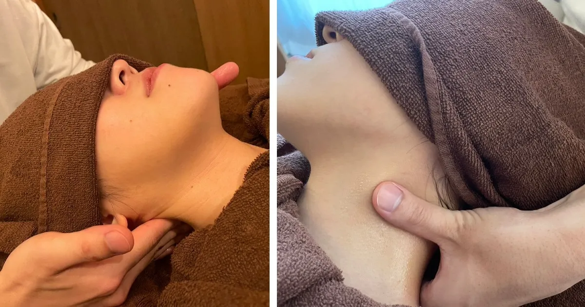 頭痛改善の施術風景