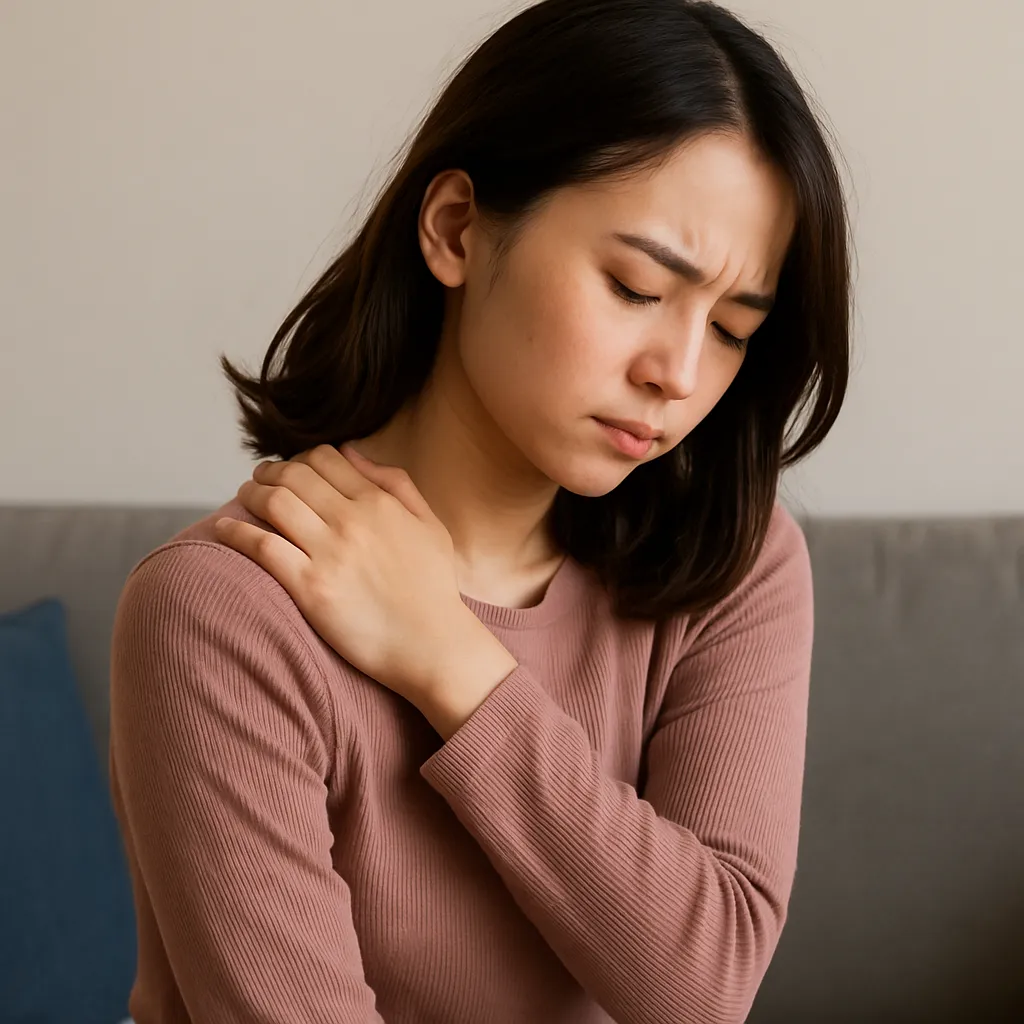 巻き肩に悩む女性のイメージ